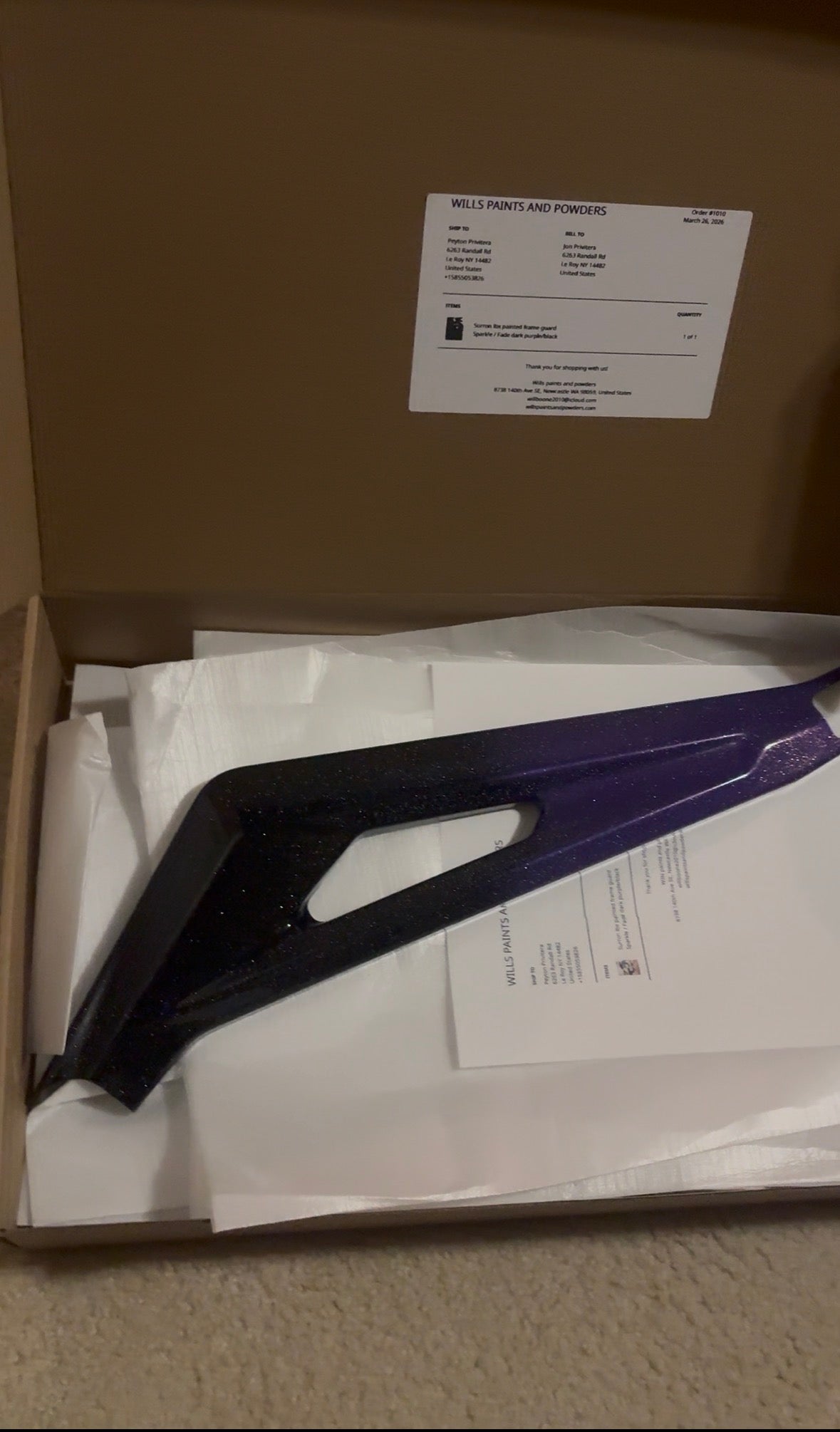 Surron lbx painted frame guard